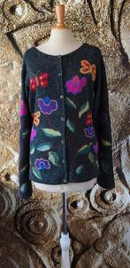 💖Prachtig 100% Alpaca wollen vest Intarsia M, Ophalen of Verzenden, Zo goed als nieuw, Grijs