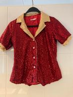 Glitter Blouse Maat M Elvis style vintage, Kleding | Dames, Ophalen of Verzenden, Zo goed als nieuw, Maat 38/40 (M), Rood