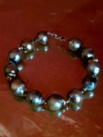 Tahiti parels armband met gouden slot en bolletjes, Ophalen of Verzenden, Zo goed als nieuw, Goud, Goud