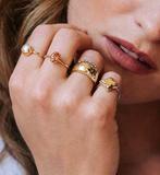 Charlotte de koomen juwelier, 14k gouden ring met parel, Nieuw, Ophalen of Verzenden, Kleiner dan 17, Dame of Heer