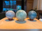 Set van 3 bollen edelstenen, apatiet/ fluoriet/ k2 jaspis, Verzamelen, Ophalen of Verzenden