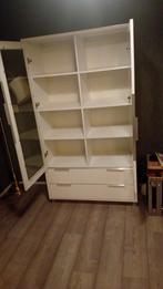 Hoge witte boekenkast / vitrinekast - 180x100cm, Kunststof, Ophalen of Verzenden, Zo goed als nieuw, Modern