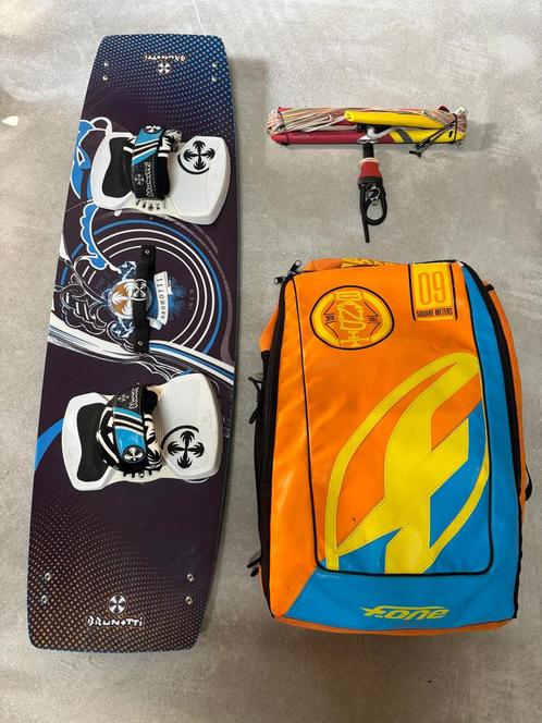 F-One Bandit 9m + Brunotti Onyx 136x40 + F-One Bar, Watersport en Boten, Kitesurfen, Gebruikt, Kitesurf-set, 9 m², Twintip, Ophalen