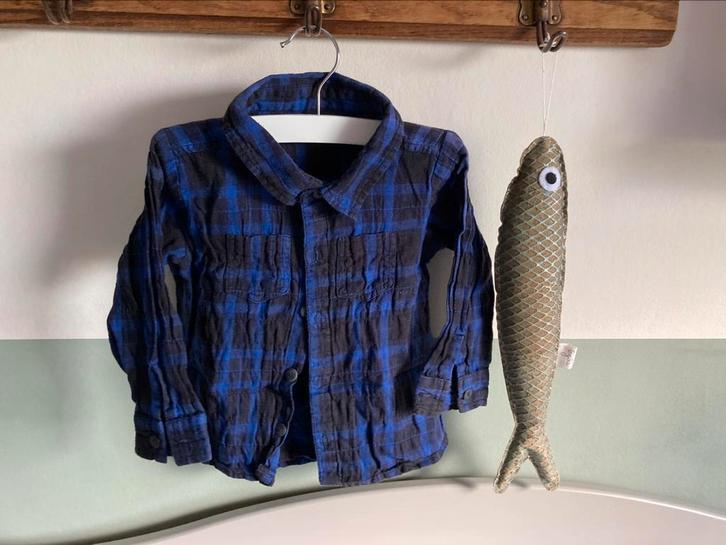 Blouse Imps & Elfs blauw/ grijs mt 86, Kinderen en Baby's, Babykleding | Maat 86, Zo goed als nieuw, Overhemdje of Bloesje, Ophalen of Verzenden