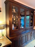 Mooie houten buffetkast met glazen deuren, Ophalen, Gebruikt, 200 cm of meer, 200 cm of meer