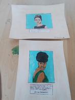 2 pentekeningen Dionne Warwick en Audrey Heburn, Antiek en Kunst, Kunst | Litho's en Zeefdrukken, Ophalen of Verzenden