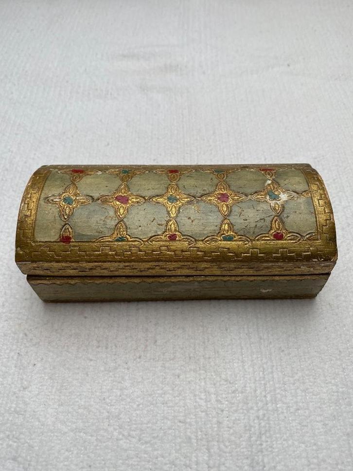 Goud versierd kistje met deksel, Huis en Inrichting, Woonaccessoires | Overige, Gebruikt, Ophalen of Verzenden