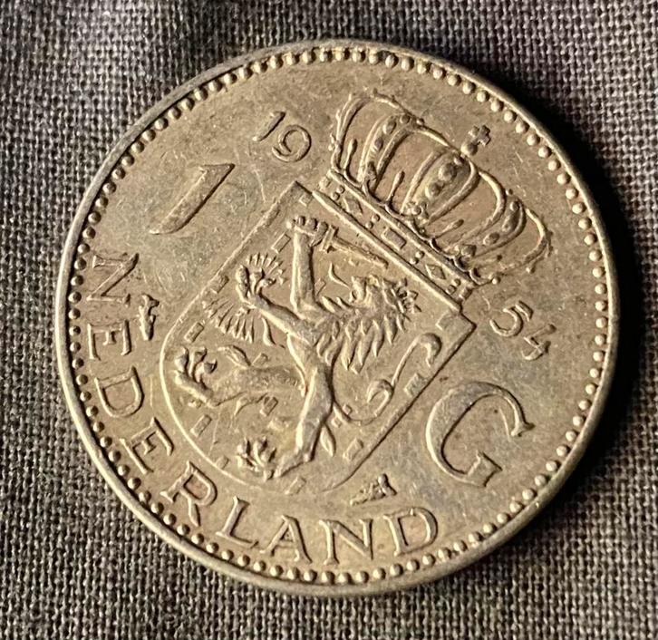 1 Gulden 1954 - Koningin Juliana, Postzegels en Munten, Munten | Nederland, Losse munt, 1 gulden, Koningin Juliana, Zilver, Ophalen of Verzenden
