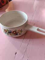 Vintage caquelon met bloemmotief, Ophalen of Verzenden, Gebruikt