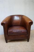 Vintage lounge clubfauteuil van schapenleer, Ophalen, Gebruikt, Vintage, 50 tot 75 cm