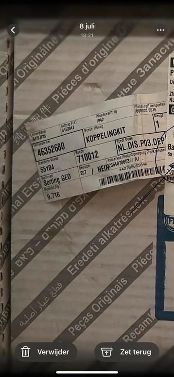 Fiat Vliegwiel & Koppelingkit Nieuw beschikbaar voor biedingen