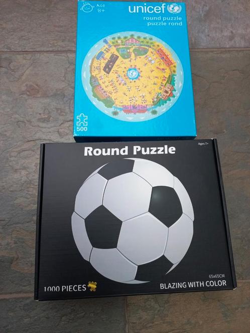 Ronde puzzels 500 en 1000 stukjes, Hobby en Vrije tijd, Denksport en Puzzels, Zo goed als nieuw, Legpuzzel, 500 t/m 1500 stukjes