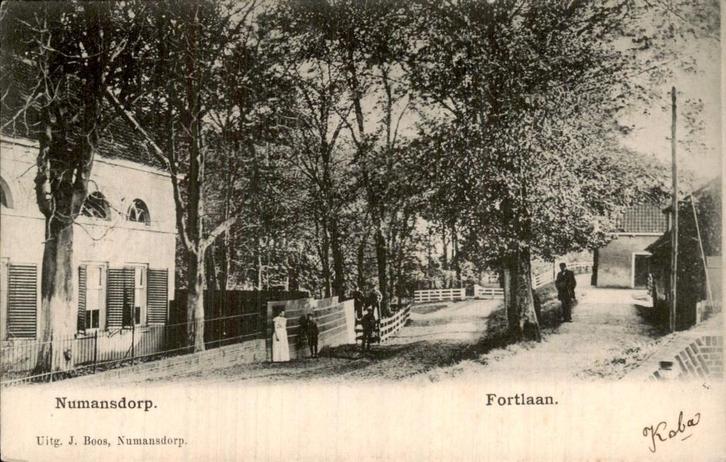 Numansdorp - Fortlaan - Straatzicht, Verzamelen, Ansichtkaarten | Nederland, Gelopen, Zuid-Holland, 1920 tot 1940, Ophalen of Verzenden