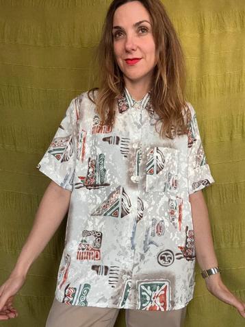 Vintage blouse - Jaren 90 / 90’s - print - patroon-42/XL beschikbaar voor biedingen