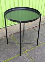Bijzettafel Ikea metaal, kleur zwart., Huis en Inrichting, Minder dan 55 cm, Gebruikt, Metaal of Aluminium, Rond
