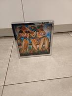 3 DAMES op een bankje.( dikke dames stijl), Ophalen of Verzenden