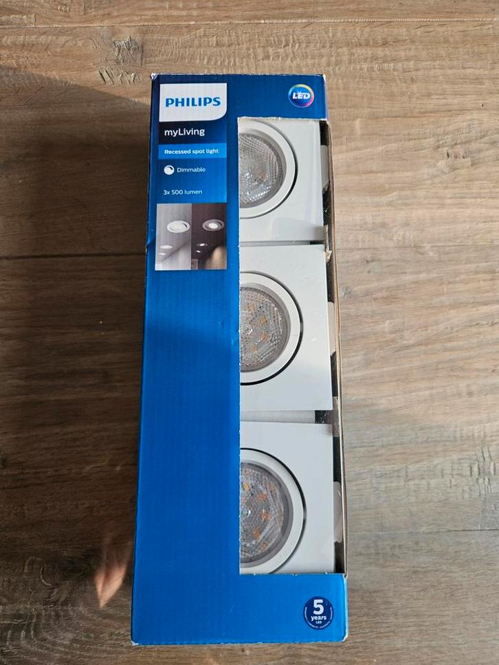 Philips myLiving recessed spotlights,dimbaar,nieuw in doos, Huis en Inrichting, Lampen | Plafondlampen, Nieuw, Kunststof, Metaal