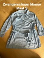 Lichtblauwe Zwangerschapsblouse S - Strikdetail, Blauw, Blouse of Tuniek, Ophalen of Verzenden, Zo goed als nieuw