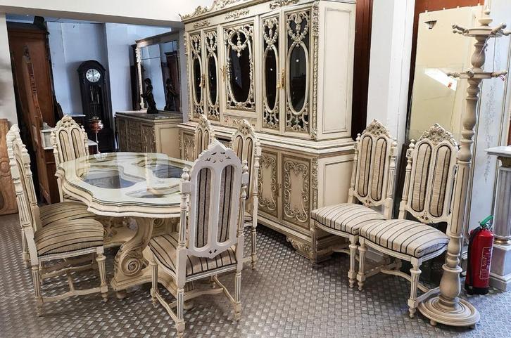 Louis XV Diningroom, Antiek en Kunst, Antiek | Meubels | Stoelen en Banken, Ophalen of Verzenden