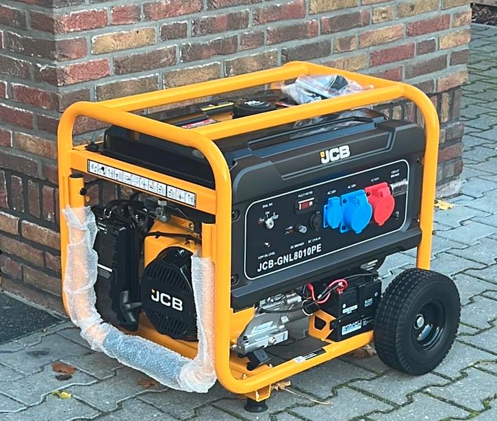 JCB Aggregaat GNL8010PE - Nieuw, Doe-het-zelf en Verbouw, Aggregaten, Zo goed als nieuw, Benzine, 5 tot 10 kVA, Elektrisch startend