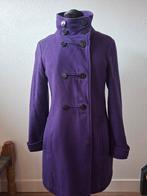 Paarse wollen  jas met knopen - Maat L, Paars, Maat 42/44 (L), Ophalen of Verzenden, Pull & Bear