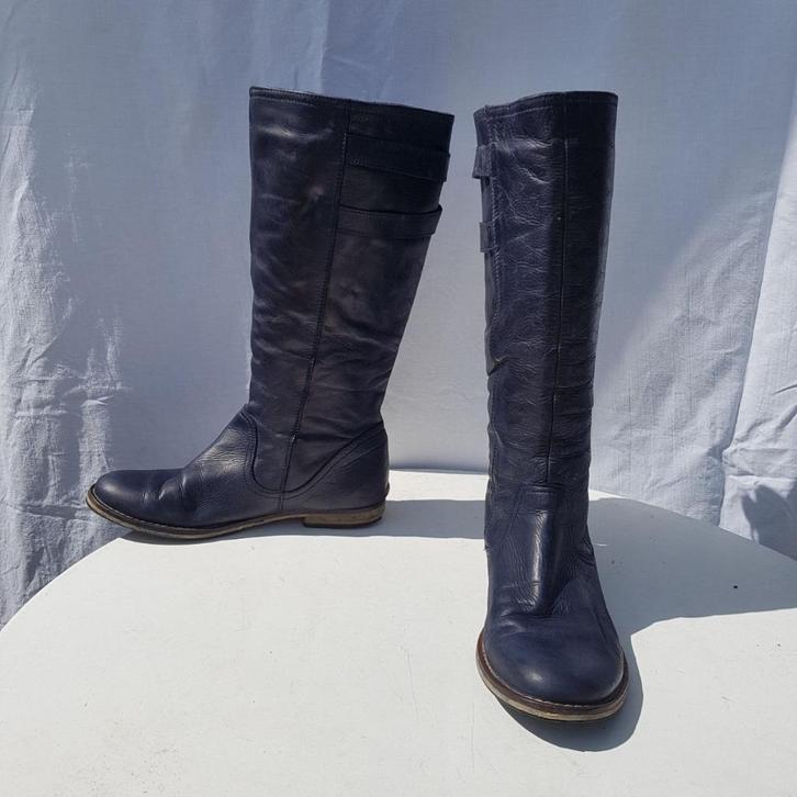 Gave hoge donkerblauwe laarzen. Mt 38 Merk Invito, Kleding | Dames, Schoenen, Zo goed als nieuw, Hoge laarzen, Blauw, Ophalen of Verzenden