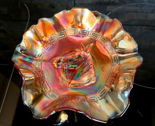 Antieke Dugan Pony Carnival Glass Schaal 1920-1930, Antiek en Kunst, Antiek | Schalen, Ophalen of Verzenden