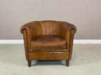 Vintage schapenleren clubfauteuil, Huis en Inrichting, Fauteuils, Ophalen, Gebruikt, Hout, 50 tot 75 cm