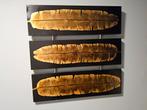 Wanddecoratie 100x100cm - Gouden Bladeren, Ophalen, Nieuw