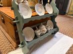 Oud wandrek ,bordenrek ,keukenrek in een nieuw jasje, Antiek en Kunst, Ophalen of Verzenden