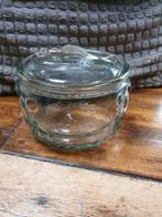 Antieke glazen pot met vis op deksel, Antiek en Kunst, Antiek | Glas en Kristal, Ophalen of Verzenden