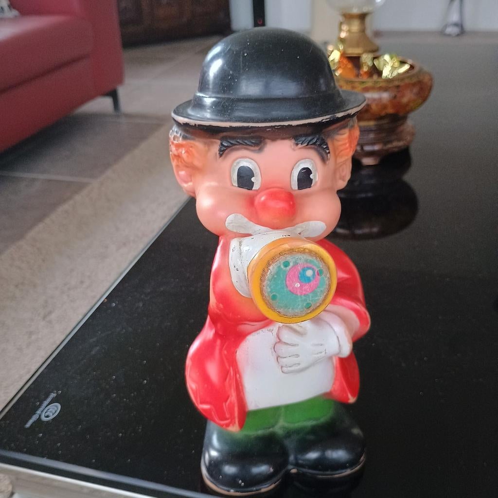Vintage rubberen piep clown uit de zestiger jaren, Antiek en Kunst, Antiek | Speelgoed, Ophalen of Verzenden