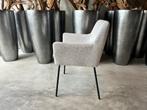 Nieuwe armstoelen Kara in stof Linnen Creme, Ophalen, Overige kleuren, Metaal, Nieuw