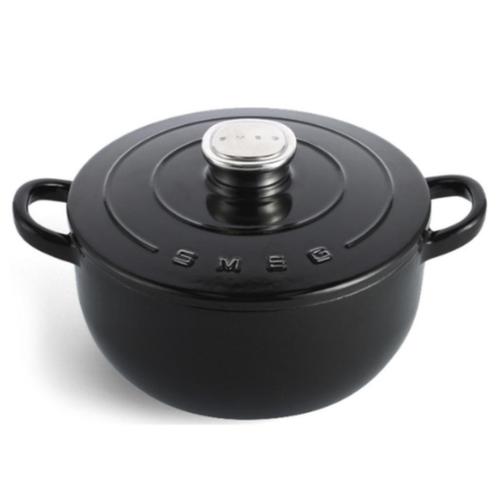 SMEG Braadpan Zwart, Huis en Inrichting, Keuken | Potten en Pannen, Nieuw, Koekenpan of Braadpan, Gietijzer, Inductieplaat, Keramische plaat