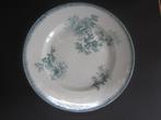 antiek servies diner Bord Sarreguemines blauw-groen gebloemd, Ophalen of Verzenden