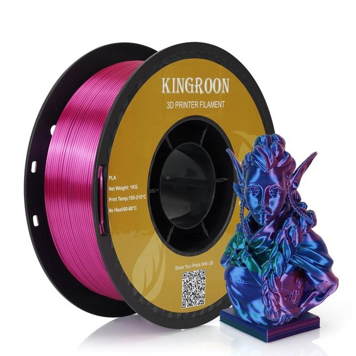 Kingroon Red/Green/Blue Silk Filament 1.75mm, Computers en Software, 3D-printerbenodigheden, Nieuw, Ophalen of Verzenden