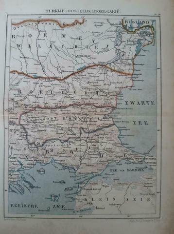 28 / Litho van J. Kuyper uit 1880: Oost Turkije en Bulgarije beschikbaar voor biedingen