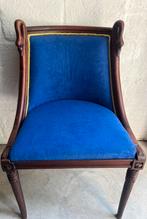 Cobalt blauwe 19de eeuwse pauwenstoel, Ophalen of Verzenden