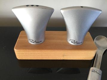 Paul Bocuse design peper‑ en zoutstel – aluminium & hout beschikbaar voor biedingen