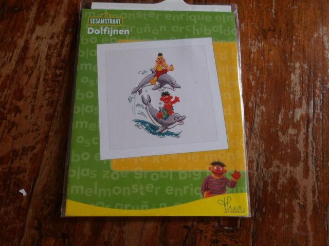 borduurpakket Thea Gouverneur Sesamstraat. Dolfijnen (nog 2), Hobby en Vrije tijd, Borduren en Borduurmachines, Nieuw, Borduurpakket
