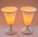 Set Vintage Albasten Tafellampen, Huis en Inrichting, Lampen | Tafellampen, Ophalen of Verzenden, Zo goed als nieuw, Minder dan 50 cm