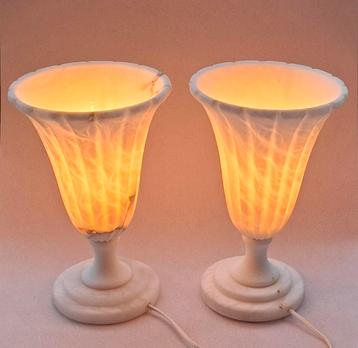 Set Vintage Albasten Tafellampen beschikbaar voor biedingen