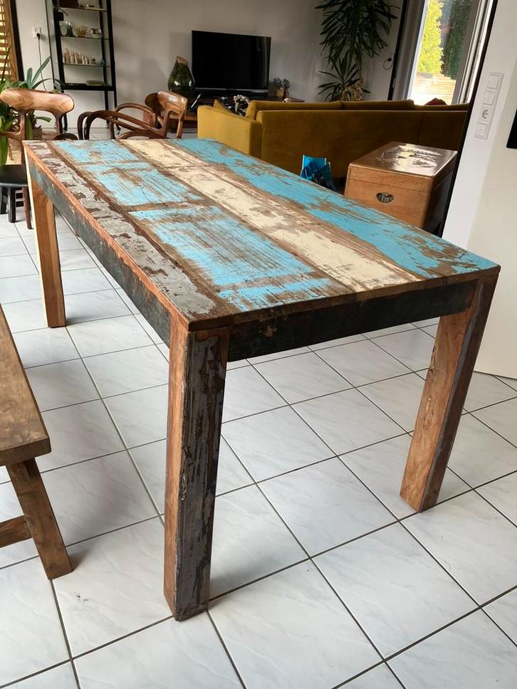 Scrapwood eettafel, scrap wood, Huis en Inrichting, Tafels | Eettafels, Zo goed als nieuw, 50 tot 100 cm, Vijf personen of meer