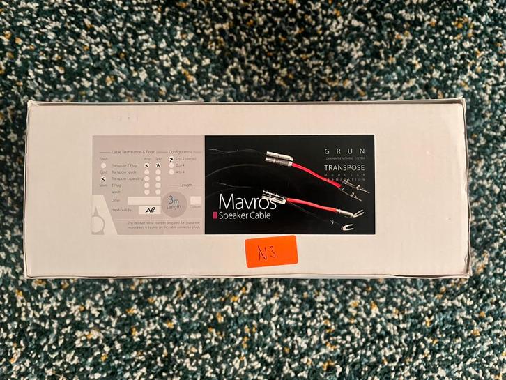 Atlas Mavros Grun 2x3 meter Single Wire LS kabels. Zeldzaam!, Audio, Tv en Foto, Versterkers en Receivers, Zo goed als nieuw, 120 watt of meer