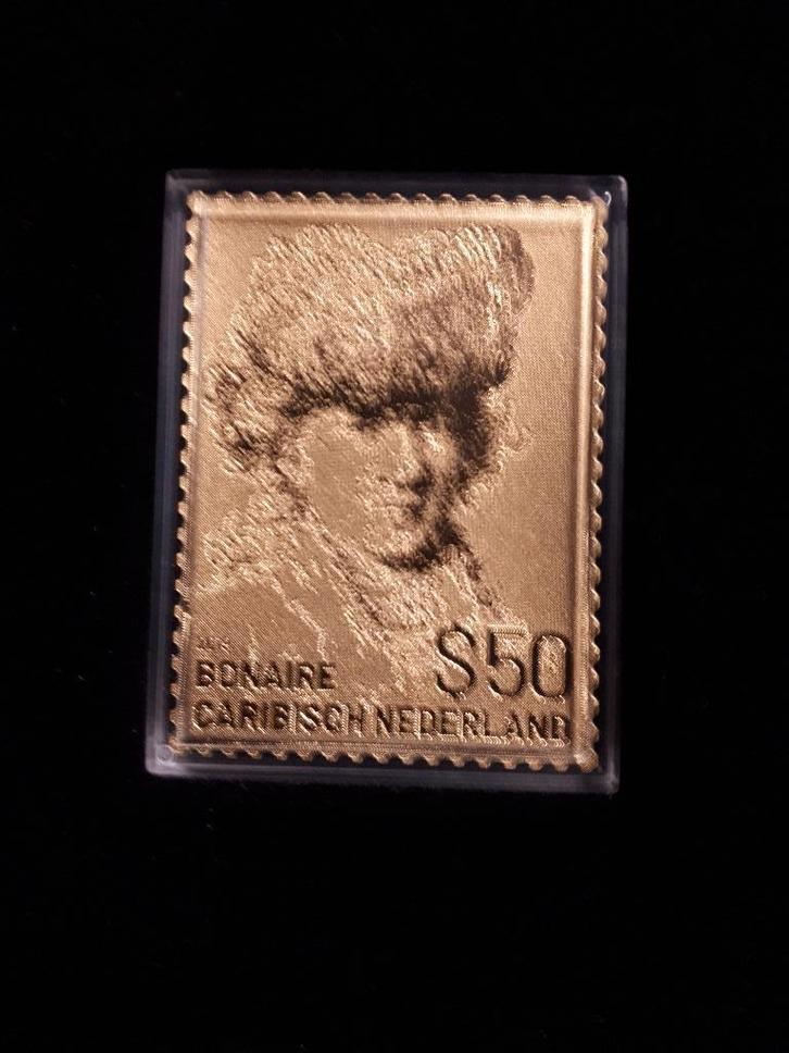 Gouden Postzegel Rembrandt (Caribisch Nederland), Postzegels en Munten, Postzegels | Nederland, Verzenden