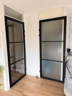 Arne & Bodil binnendeur - Zwart satijnglas, Ophalen, 80 tot 100 cm, 215 cm of meer, Binnendeur