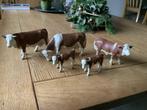 Schleich set koeien, stier en kalfjes, Ophalen of Verzenden, Zo goed als nieuw, Boerderijdier, Beeldje of Figuurtje
