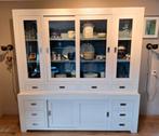 Strakke landelijke servieskast met schuifdeuren, Antiek en Kunst, Antiek | Meubels | Kasten, Ophalen