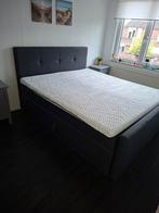 Donkergrijze Boxspring 180x210 met Opbergruimte, Ophalen, 210 cm, Tweepersoons, Zo goed als nieuw