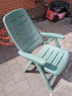 4 degelijke inklapstoelen met kussen, Tuin en Terras, Ophalen, Gebruikt, Kunststof, Verstelbaar